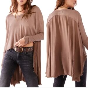 We The Free TT Special choco latte high low oversized top size Small